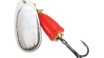 "Blue Fox Classic Vibrax Spinner" — Silver-Fluorescent Red — №1