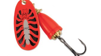 "Blue Fox Classic Vibrax Spinner" — Red Tiger — №6