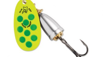 "Blue Fox Classic Vibrax Spinner" — Fluorescent Yellow-Fluorescent Green-Silver UV — №4