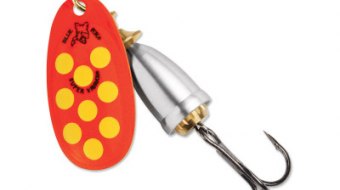 "Blue Fox Classic Vibrax Spinner" — Fluorescent Red-Fluorescent Yellow-Silver UV — №5