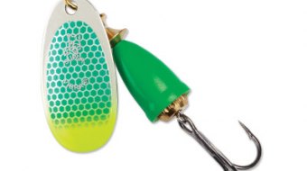 "Blue Fox Classic Vibrax Spinner" — Green Scale Chartreuse Tip UV — №4