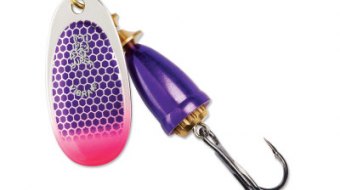 "Blue Fox Classic Vibrax Spinner" — Purple Scale Pink Tip UV — №4