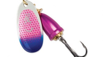 "Blue Fox Classic Vibrax Spinner" — Cerise Scale Blue Tip UV — №5