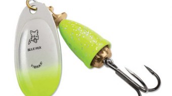 "Blue Fox Classic Vibrax Spinner" — Chartreuse Blue Candyback — №4