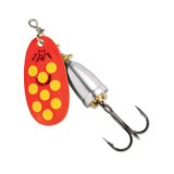 "Blue Fox Classic Vibrax Spinner" — Fluorescent Red-Fluorescent Yellow-Silver UV — №4