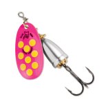 "Blue Fox Classic Vibrax Spinner" — Hot Pink-Fluorescent Yellow-Silver UV — №5