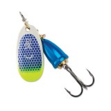 "Blue Fox Classic Vibrax Spinner" — Blue Scale Chartreuse Tip UV — №4