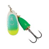 "Blue Fox Classic Vibrax Spinner" — Green Scale Chartreuse Tip UV — №5